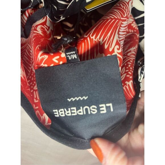 Le Superbe Black and White Floral Luau Tube Top NEW NWT - Picture 9 of 9